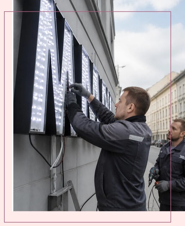 Изготовление и монтаж светодиодных LED вывесок в Гулькевичах