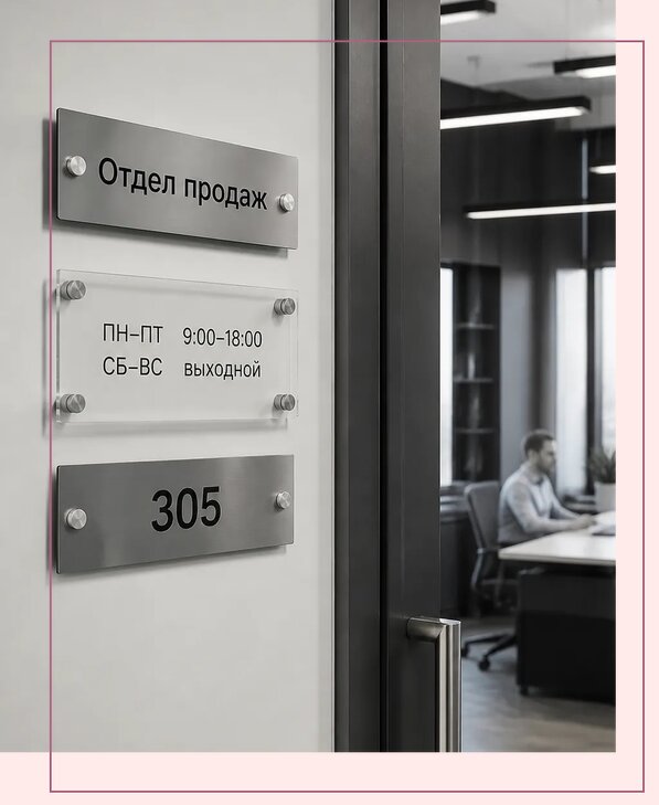 Офисные таблички на дверь в Гулькевичах по цене от 5083 р. | Аванза-Гль
